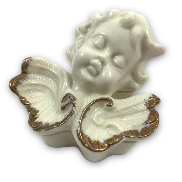 Antique porcelain angel box - Picture 5 of 9